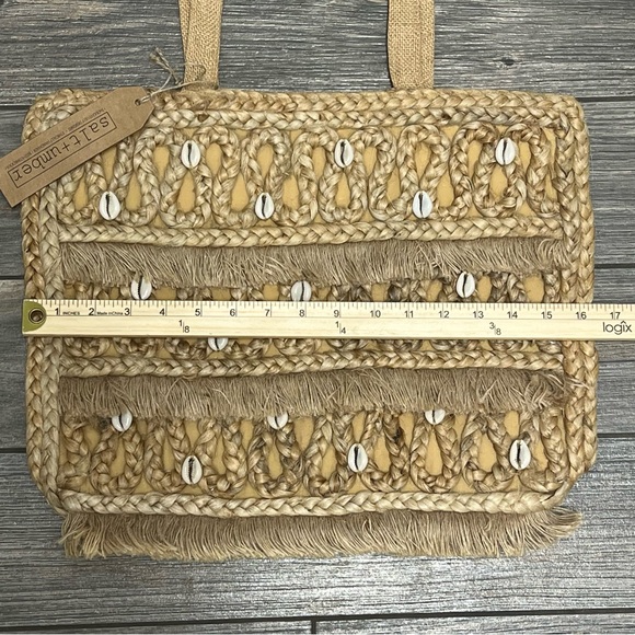 NWT $149 Salt + Umber Isla Natural Jute Seashell Tote Beach Bag Handmade Purse - Picture 9 of 15